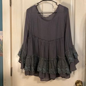 Entro baby doll lace trim top